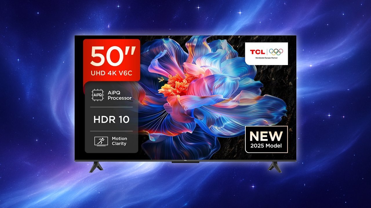[10/10/2025] TCL 50V6C 50 Zoll Direct LED TV, 4K HDR Fernseher, Smart TV mithilfe von Google TV (Dolby Audio, Motion Clarity, Kompatibel mit Google Assistant & Alexa) [Energieklasse E] Amazon Angebot
