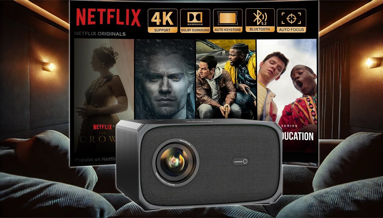 [29/10/2025] Amazon streicht 67 % Rabatt auf 4K-Beamer mit Netflix, Dolby Audio und Autofokus – der Preis fällt auf 189,99 €