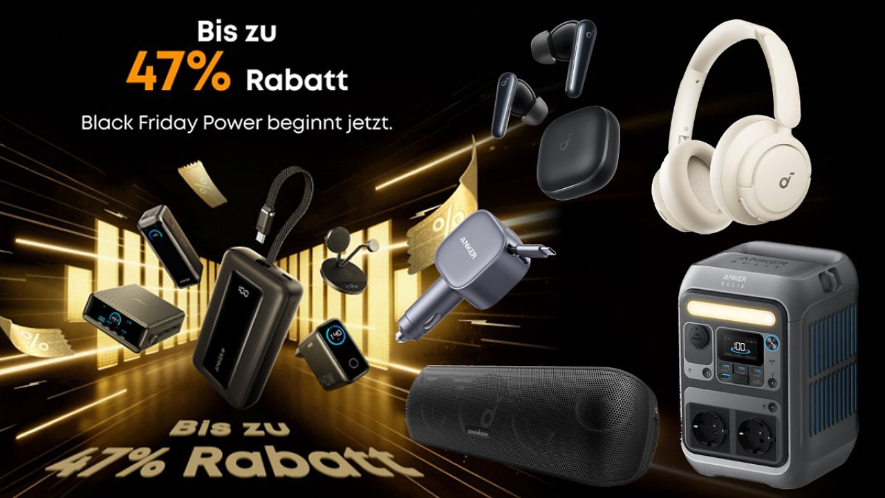 Amazon wirft beim Black Friday Anker raus: Ab 3€ das Lager verlassen Powerbanks, USB-Ladegeräte, Kopfhörer & Co.
