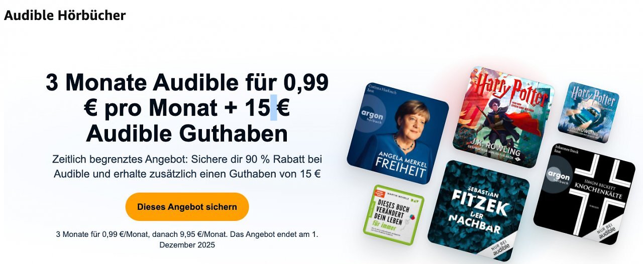 Zum Black Friday gibt's ein tolles Audible-Angebot.