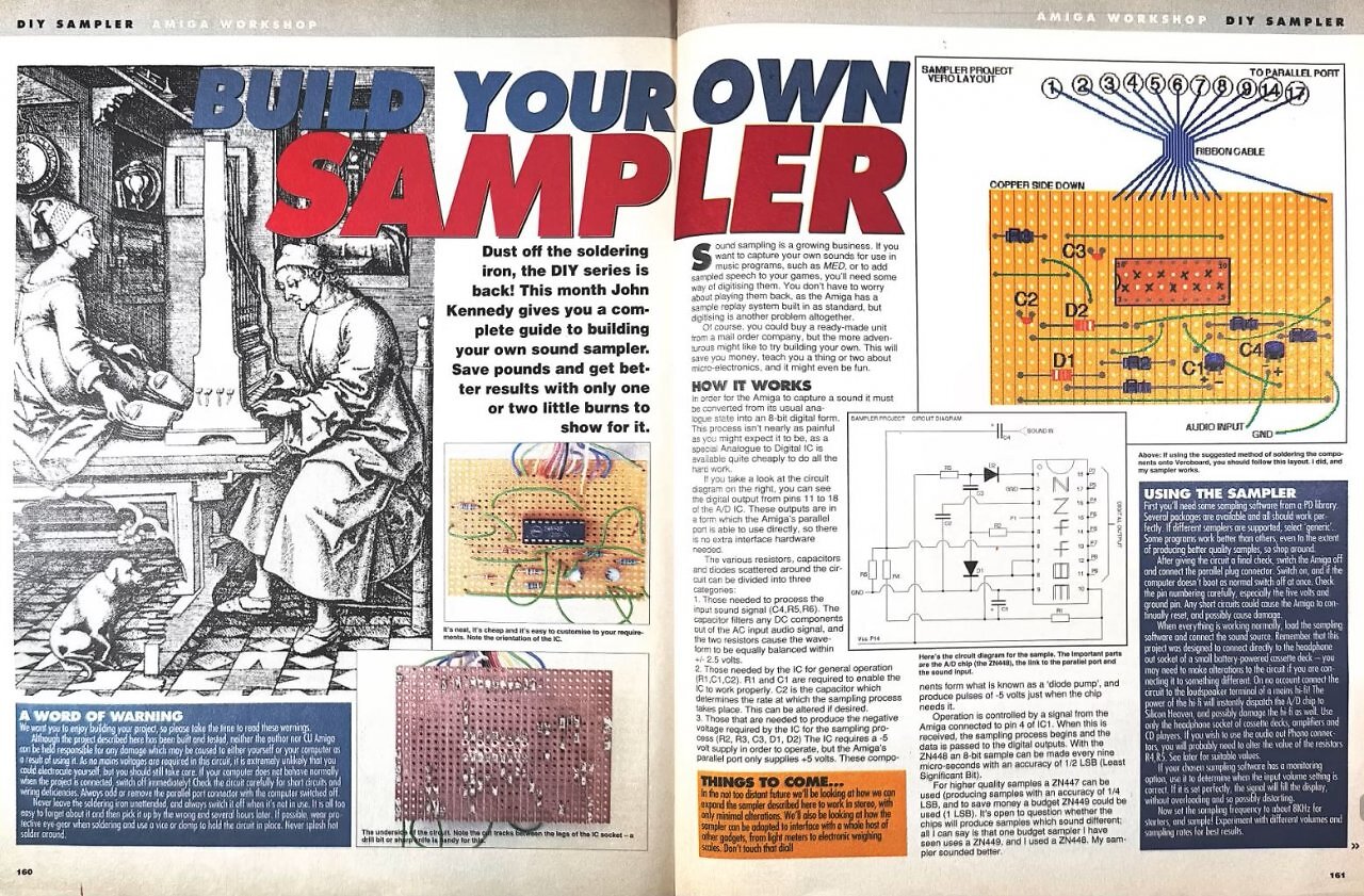 [11/11/2025] Ausgabe 39 des Magazins CU Amiga, hier mit dem Special zum Bauen des eigenen Samplers.