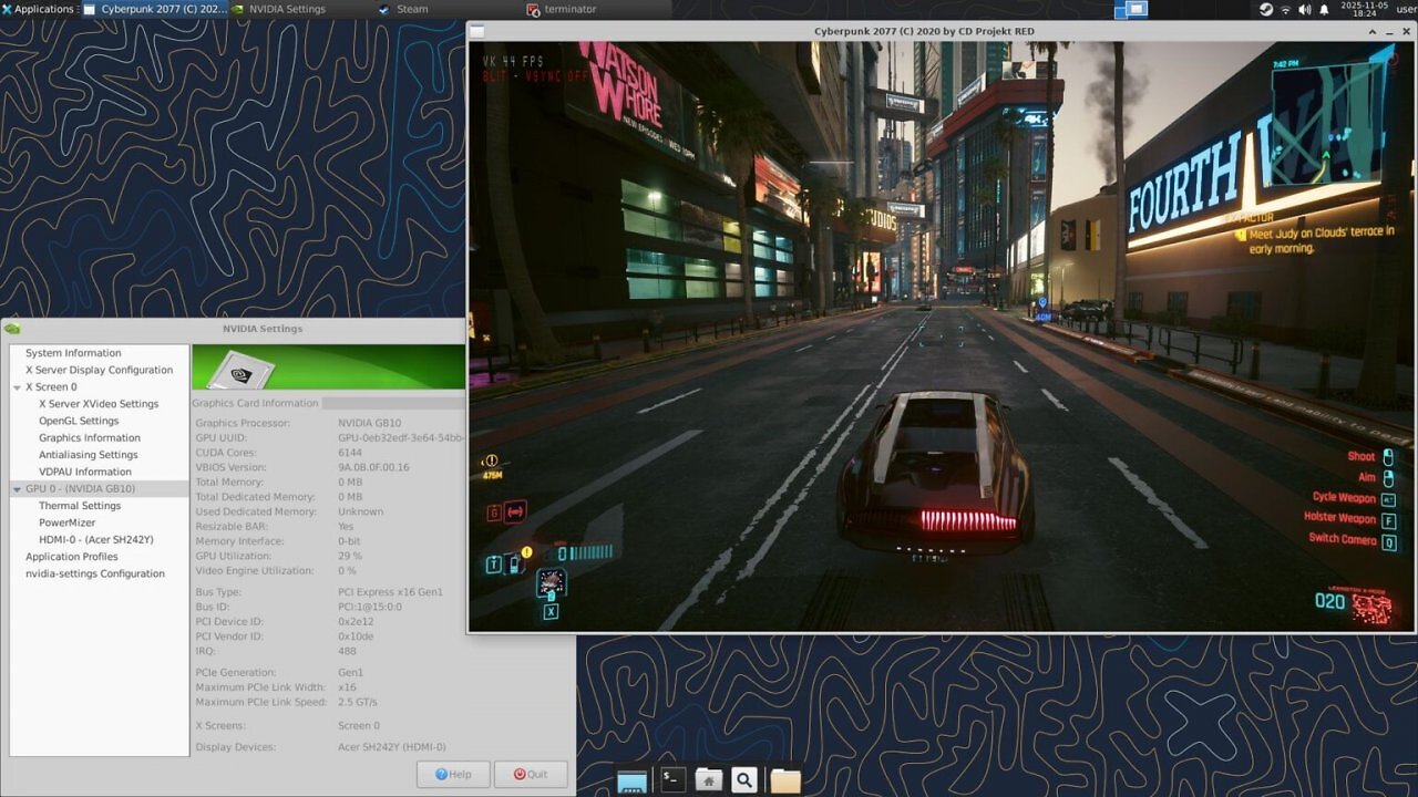 [15/11/2025] Cyberpunk 2077 auf dem Nvidia GB10