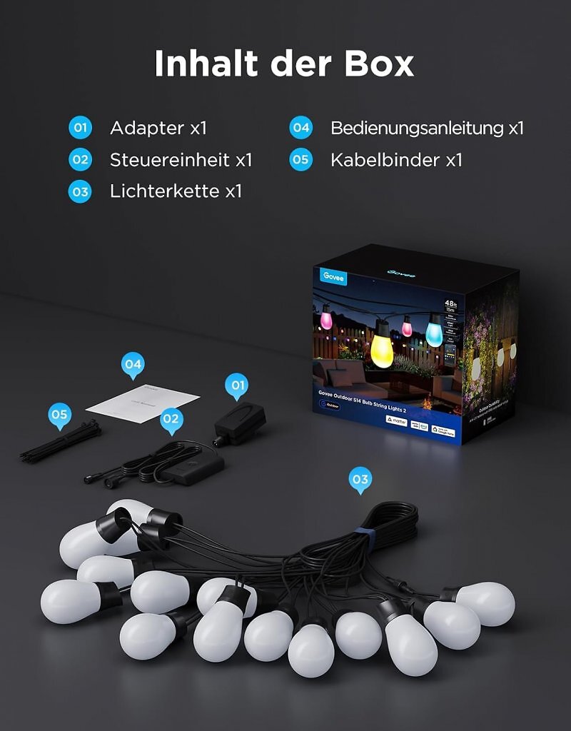 Zum bisher besten Amazon-Preis gibt es eine smarte Govee-Lichterkette mit Alexa und MAtter.