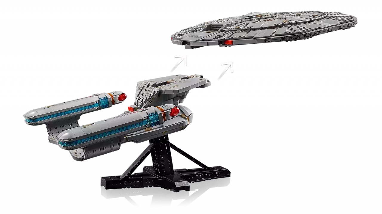 Die Enterprise-D von Lego bietet eine abkoppelbare Untertasse. Bei Proshop ist sie mit 60 Euro Rabatt erhältlich.