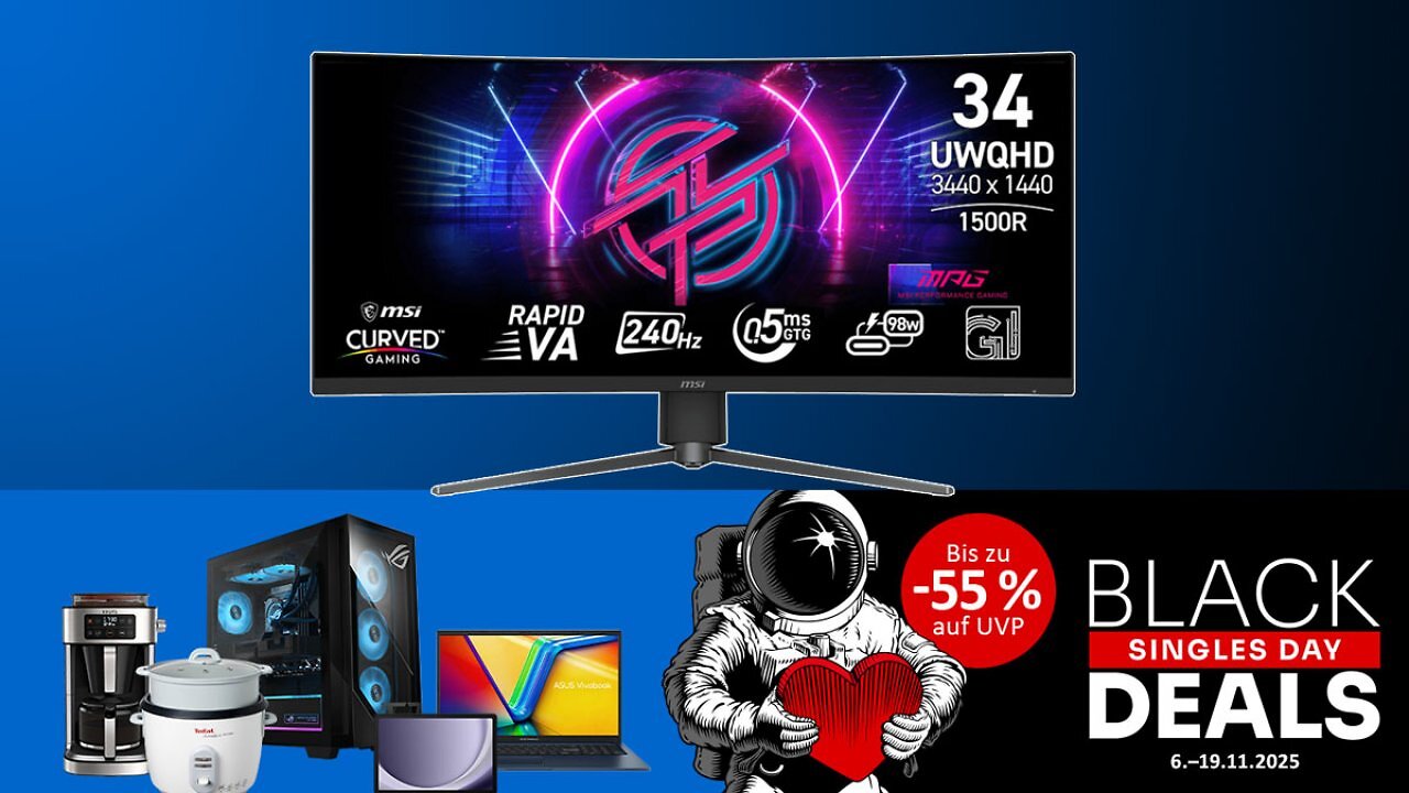 Genialer Black Deal: MSI Ultrawide Curved Gaming-Monitor mit 240 Hz kurz nach Release statt 449€ nur 249€