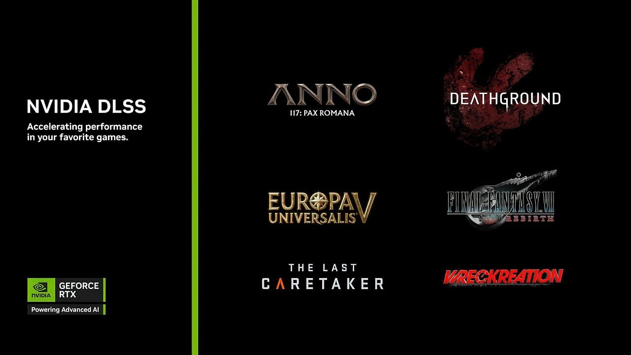[05/11/2025] Nvidia: DLSS 4 für Final Fantasy 7 Rebirth, The Last Caretaker und Deathground