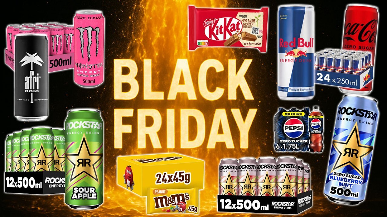 [14/11/2025] Amazon schenkt zum Black Friday aus: Rockstar, Monster & Red Bull Energy ab 84 Cent pro Dose, Cola, M&Ms und mehr (Update) (1)