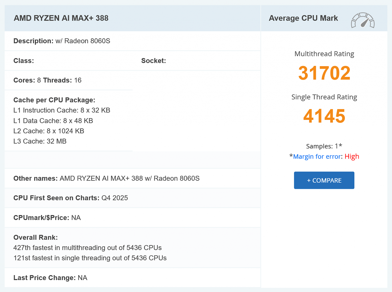 [05/11/2025] Ryzen AI Max 388