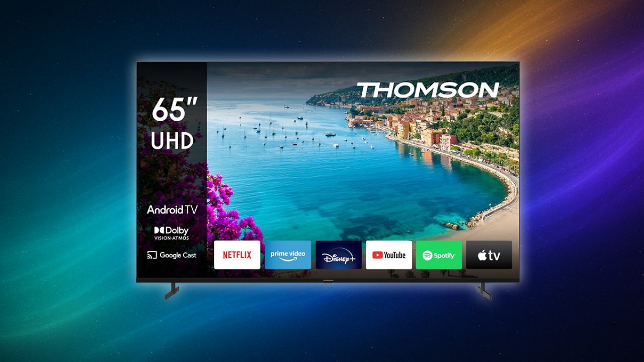 [10/11/2025] Thomson 65 Zoll (165 cm) 4K Ultra HD Smart Android TV, Google Assistant, Wi-Fi, Dolby Digital, Bluetooth, Triple-Tuner (Kabel,Satellit,Antenne), HDMI, CI+, A+ Panel – 65UA5S13 [Energieklasse F] Amazon Angebot