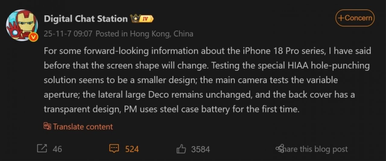 [08/11/2025] iPhone 18 Pro: Radikales Redesign mit Punch-Hole-Kamera und transparenter Rückseite [Gerücht] (1)