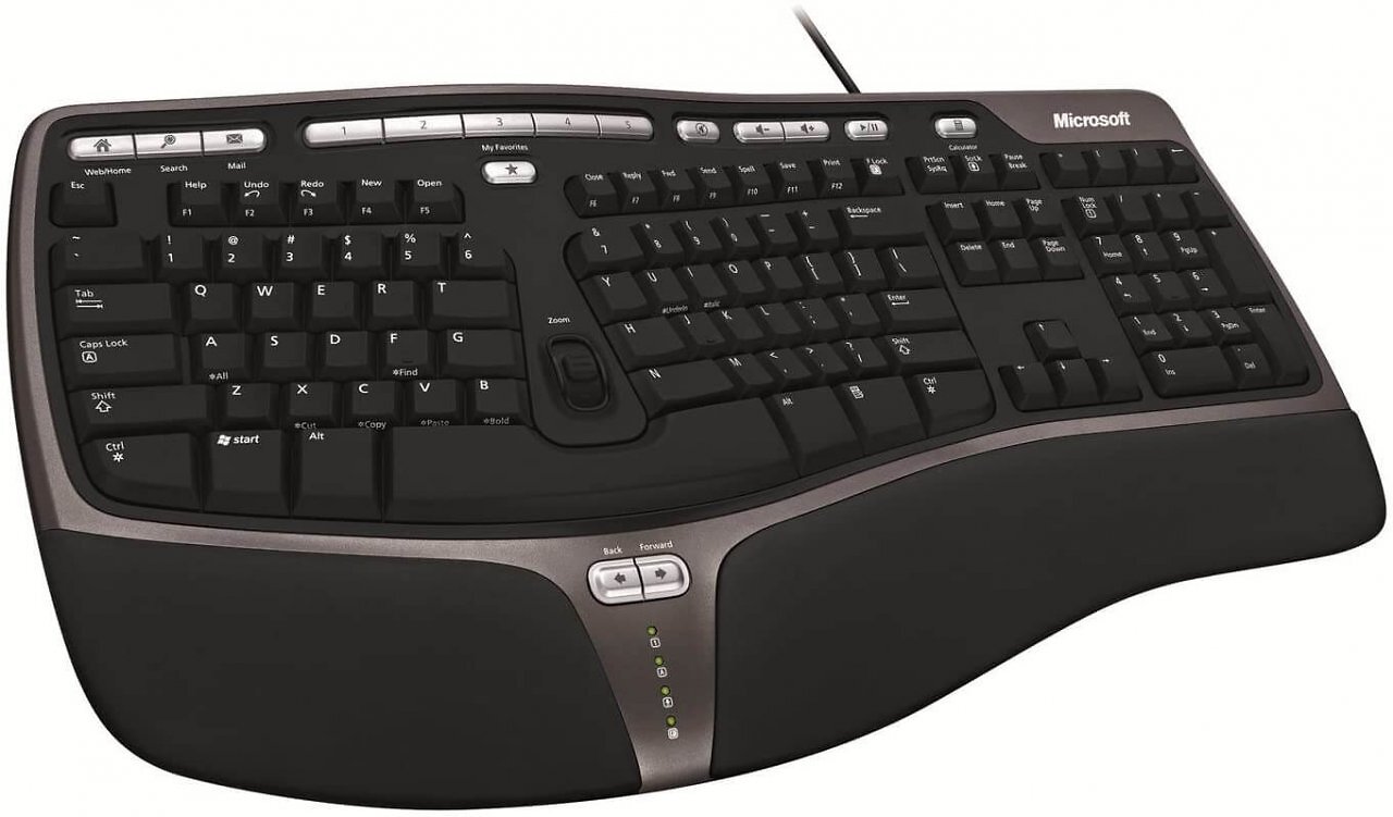 [17/12/2025] Microsofts Natural Ergonomic Keyboard 4000 glänzt mit sehr vielen Zusatztasten. Leider ist die ergonomische Tastatur nur noch über Ebay erhältlich.