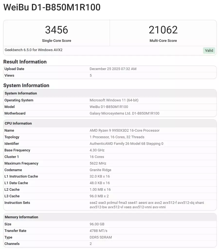 [26/12/2025] AMD Ryzen 9 9950X3D2