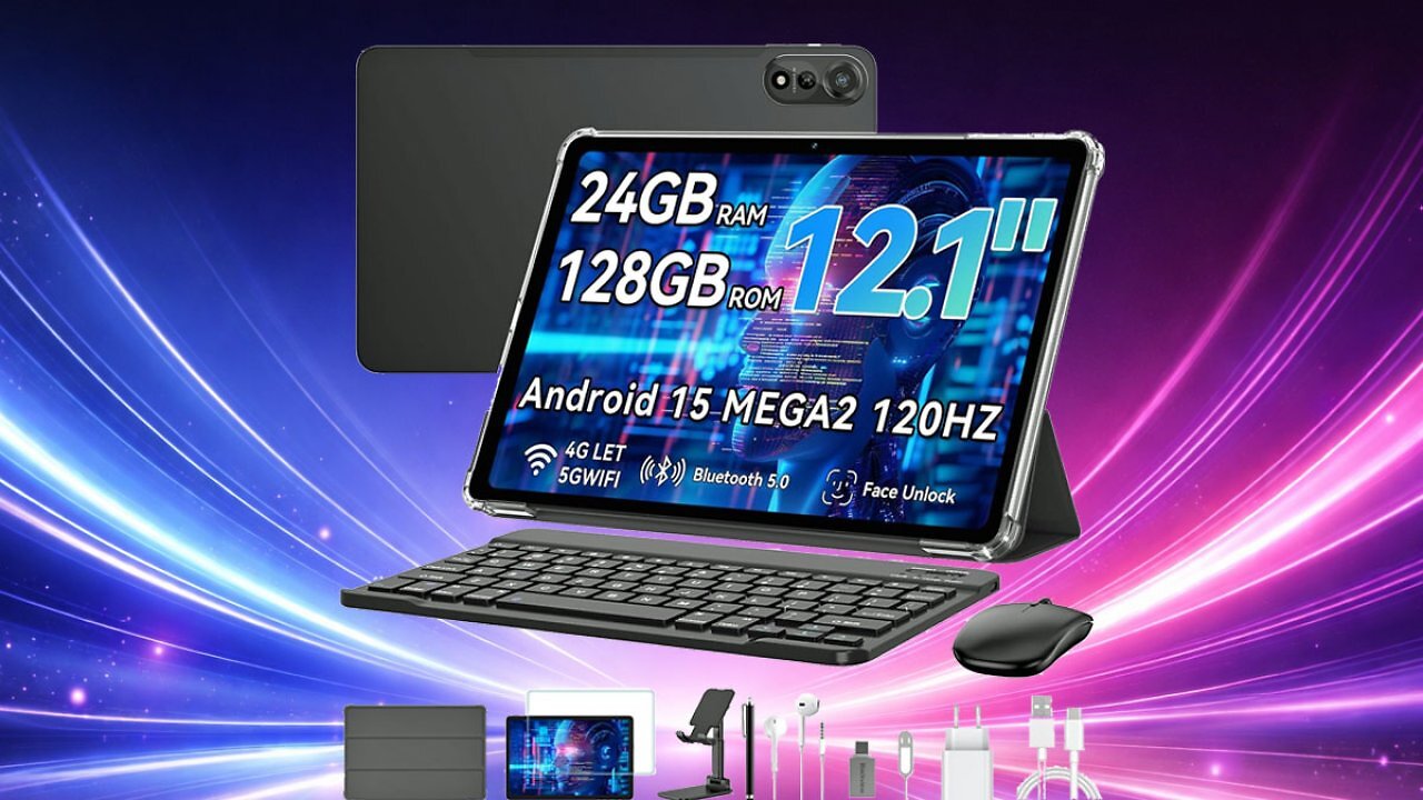 Kurz nur 158,39€ bei Amazon: 12-Zoll-Tablet mit viel Zubehör - Stift, Maus, Tastatur, Kopfhörer & mehr
