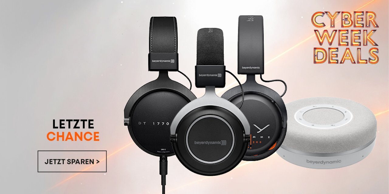 Schnappt euch die Cyber Week Schnäppchen bei beyerdynamic! Jetzt bis zu 60% sparen!