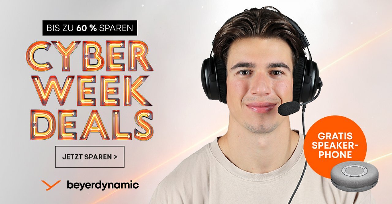 [01/12/2025] Schnappt euch die Cyber Week Schnäppchen bei beyerdynamic! Jetzt bis zu 60% sparen!