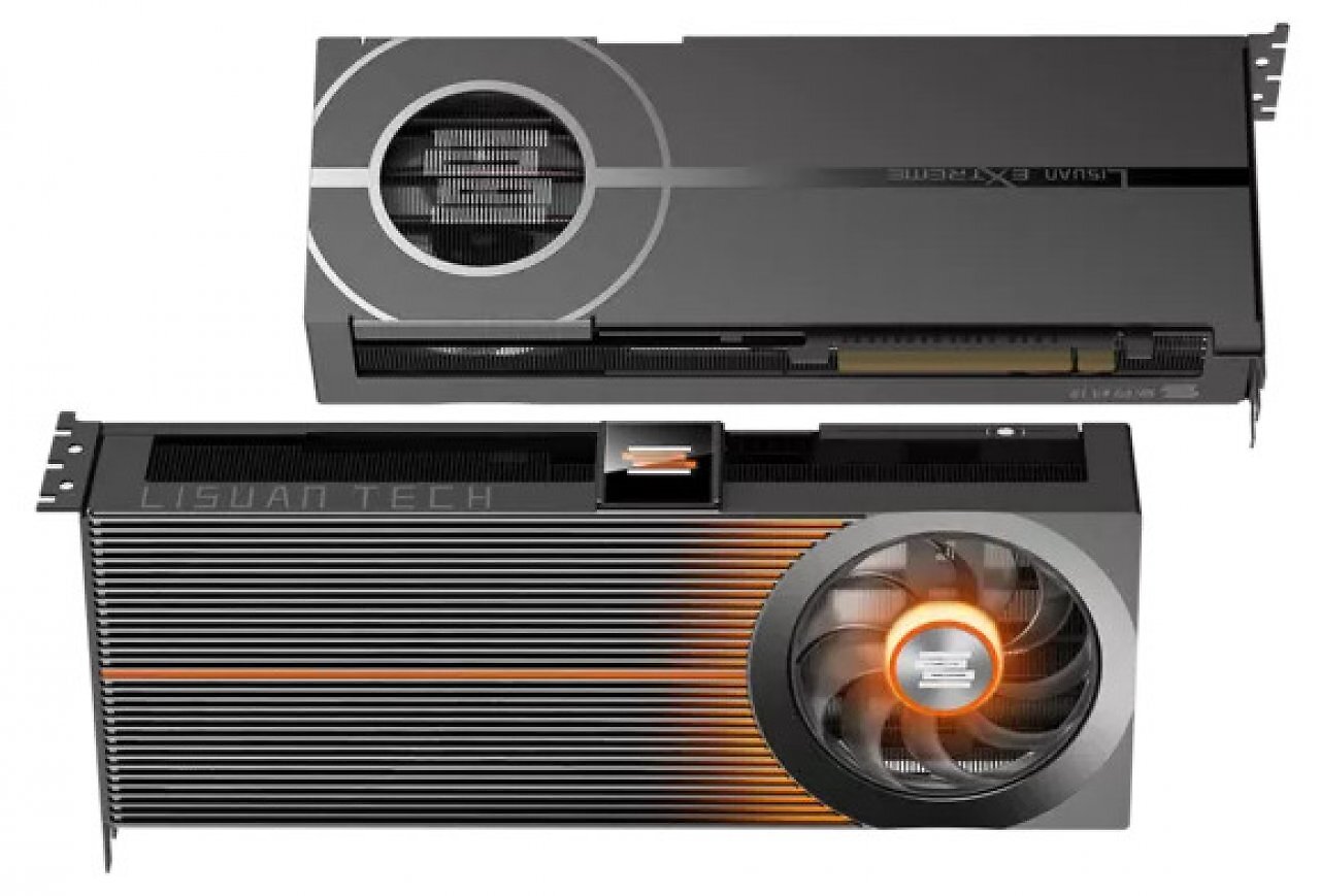 [30/12/2025] Das Referenzdesign der Lisuan Tech 7G105. Die 7G106 wird mit demselben Kühler in anderer Farbe angeboten.