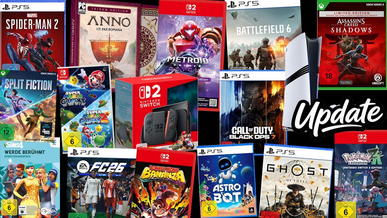 Amazon verramscht Konsolen & Spiele ab 4€: Rabatte bis 80% auf Switch 2, PS5, Xbox & PC-Games