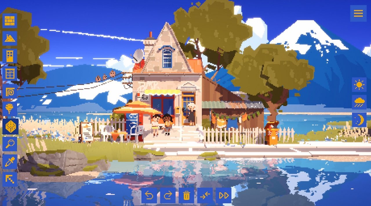 [12/12/2025] 2024: Summerhouse: Im kreativen Sandbox-Spiel von Indie-Entwickler Friedemann Allmenröder, können kleine Häuser und idyllische Dörfer ganz nach Belieben gebaut und dekoriert werden. Es ist das erste Soloprojekt des deutschen Entwicklers und erhält dank seiner pixeligen Ästhetik positive Resonanz.