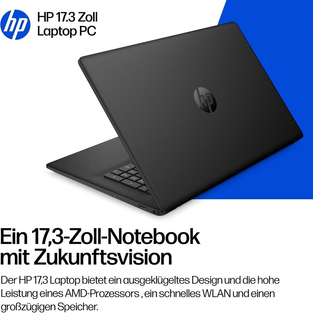 Der HP-Laptop mit 17,3 Zoll ist mit großem Display und viel Power zukunftssicher.