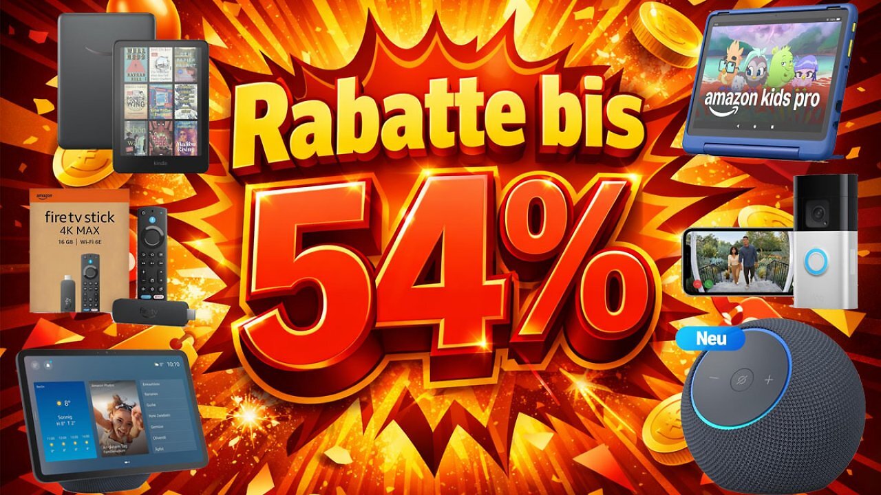 Bei Amazon jetzt bis zu 54% Rabatt: Alexa (Echo), Fire TV Sticks, Tablets, Ring, Kindle & mehr