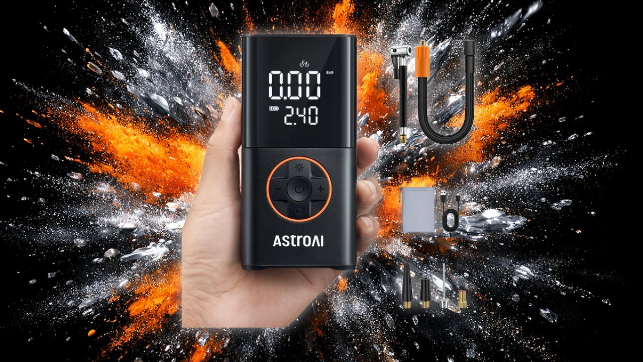 [27/01/2026] AstroAI Kabelloser Elektrische Luftpumpe, Tragbare Akku Fahrradpumpe mit alle ventile, LED-Licht, Wiederaufladbare Reifenpumpe für Fahrrad, E-Bike, Auto, Motorrad, Bälle Amazon Angebot