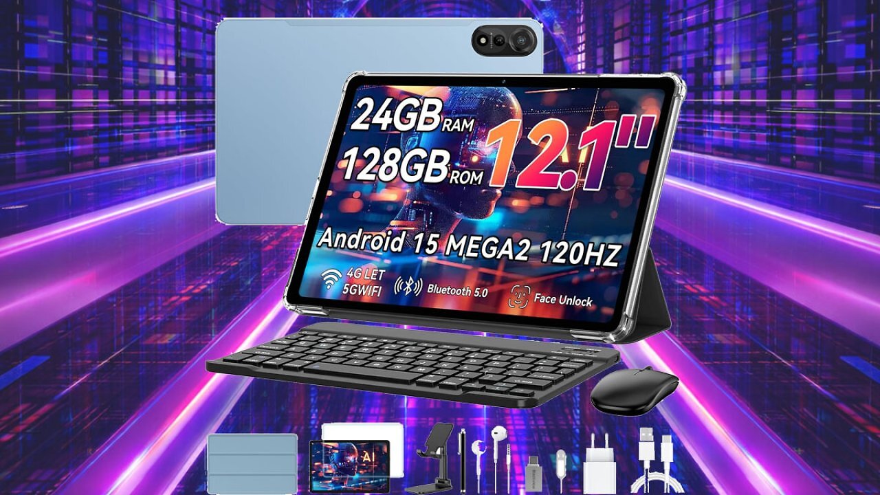 Android-Tablet (12 Zoll) reduziert auf 158,39€: Amazon-Bundle mit Tastatur, Maus, Stift, Kopfhörer, Hülle & Ständer