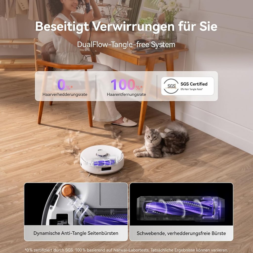 [13/01/2026] Dual-Flow-Tangle-System besteht aus Bürsten im Narwal Freo Z10