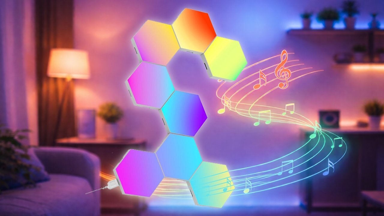 [29/01/2026] Hexagon LED Gaming Wandleuchte – 8 Stück RGB LED Panels, Musik-Sync & App-Steuerung, Modulare Wandbeleuchtung für Gamer Zimmer, Wohnzimmer, Wanddeko und Zimmer Deko [Energieklasse F] Amazon Angebot