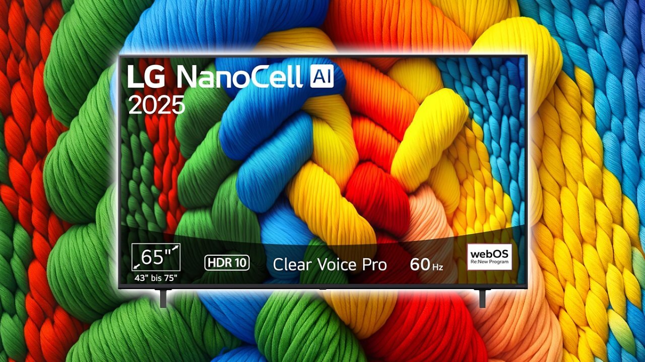 [28/01/2026] LG 65NANO80A6B TV 65 Zoll (165 cm) 4K NanoCell AI TV (α7 Gen8 4K AI Prozessor, webOS 25, 60Hz) [Modelljahr 2025] [Energieklasse F] Amazon Angebot