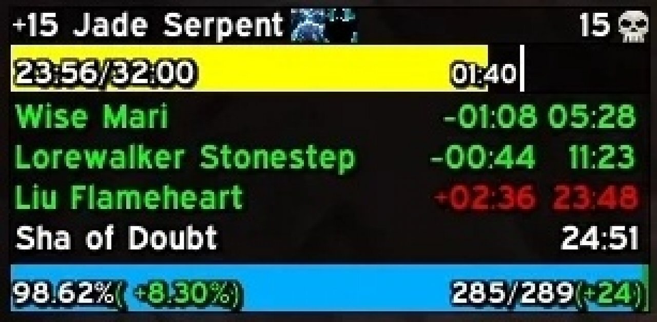 [19/01/2026] So sieht der MPlusTimer im Spiel aus.