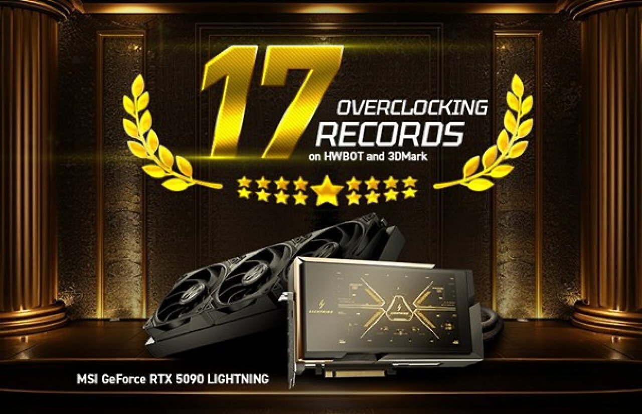 Die GeForce RTX 5090 32G LIGHTNING von MSI erweitert nach sieben Jahren die legendäre LIGHTNING-Serie und sichert sich Spitzenplatzierungen in 17 Overclocking-Benchmarks.