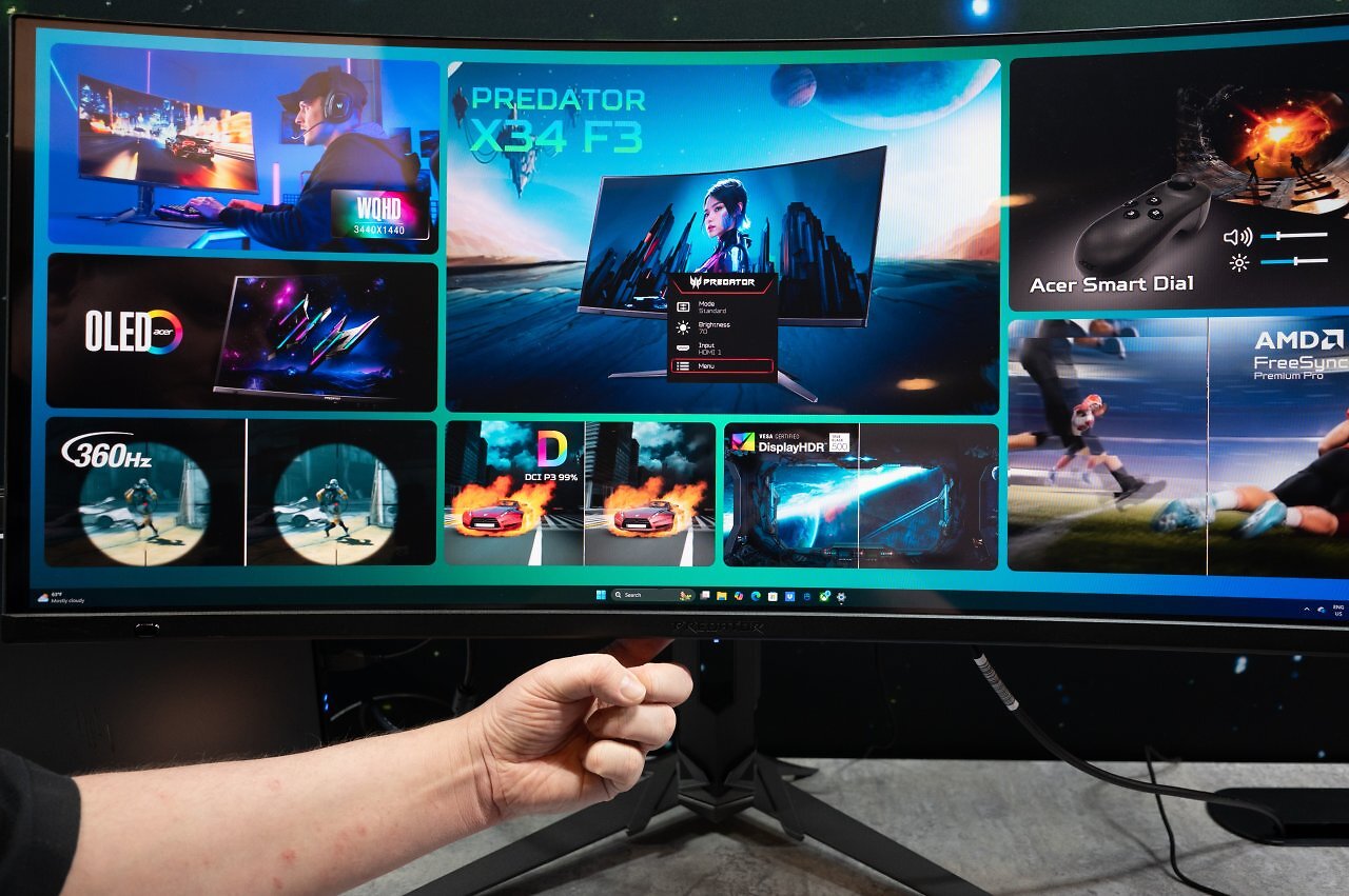 [06/01/2026] Acer Predator X34 F3 mit zentralem Joystick-Navigator.