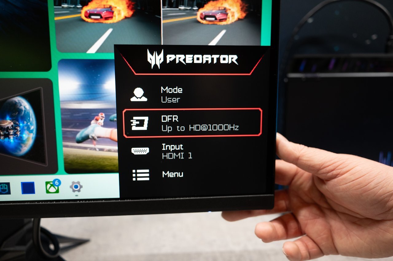 [06/01/2026] Acer Predator XB273U F6 mit 1.000 Hz bei 720p.