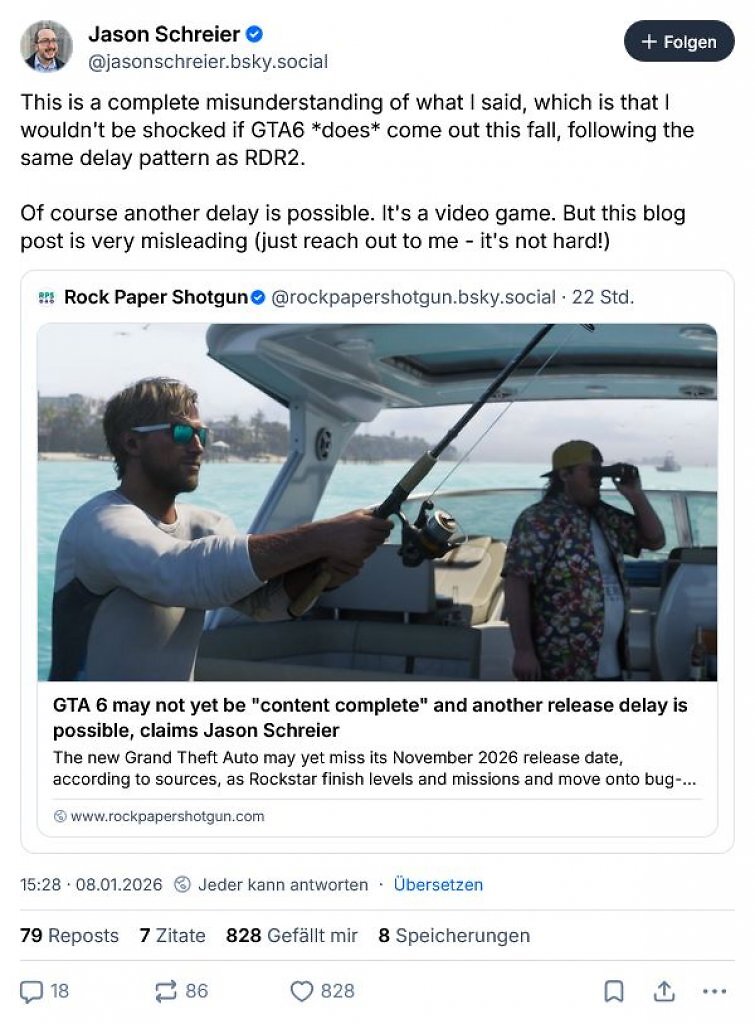 [09/01/2026] GTA 6: Spekulationen über Entwicklungsstand sorgen für Kursrückgänge an der Börse (1)
