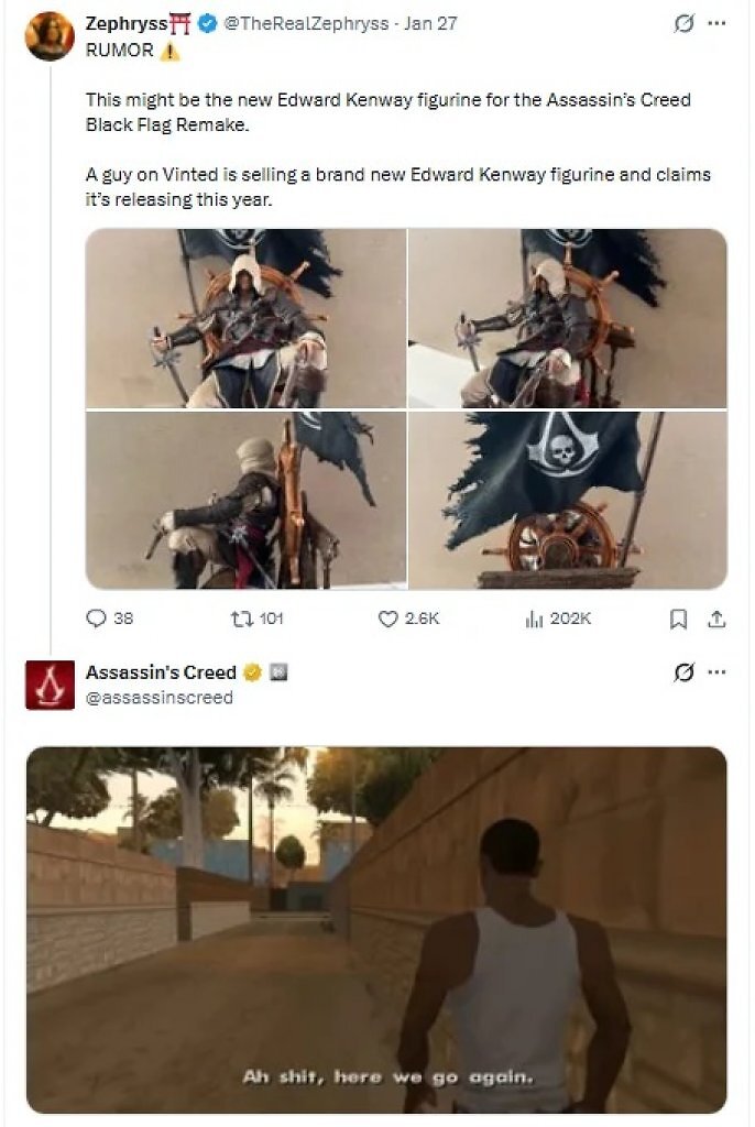 [31/01/2026] Assassin's Creed: Black Flag - Ubisoft kontert Gerüchte mit ikonischem GTA-Meme (1)