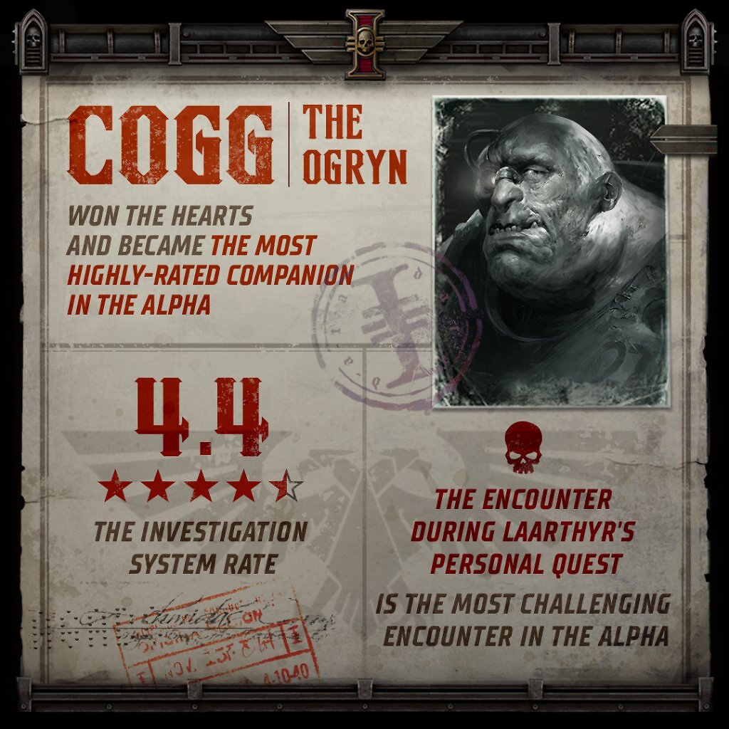 [22/01/2026] Der Ogryn-Begleiter Cogg wird als am höchsten bewerteter Gefährte der Alpha gezeigt.