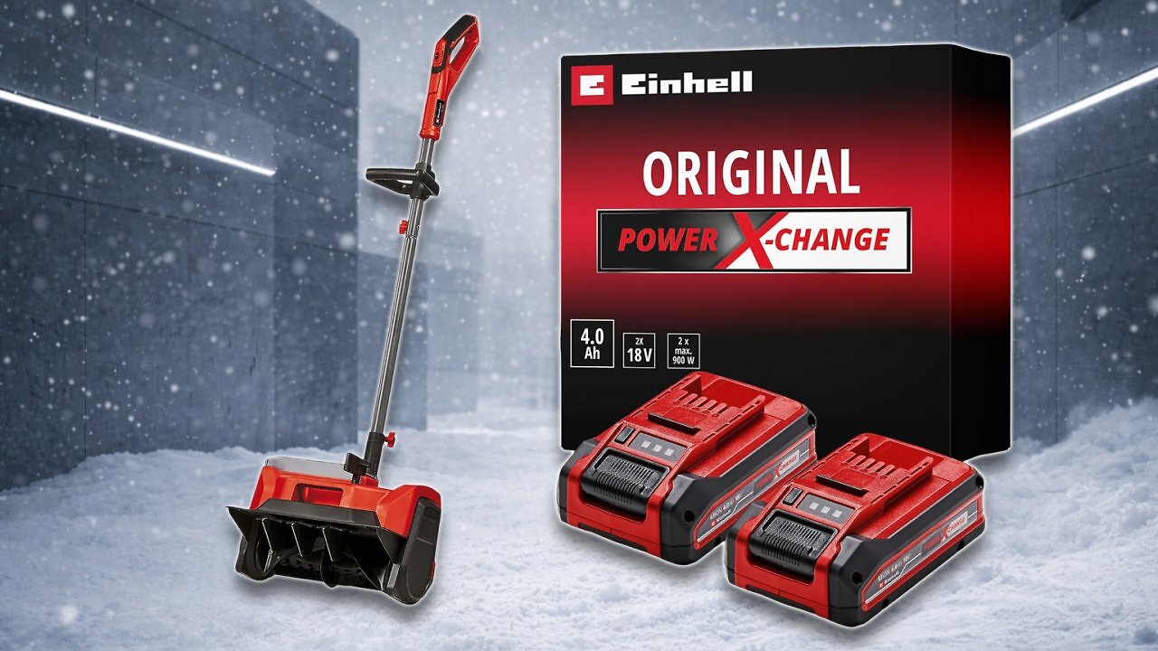 [13/01/2026] Amazon räumt weg: Einhell Akku-Schneefräse um 37,75 € reduziert, 18V Akku-Doppelpack gleich mit