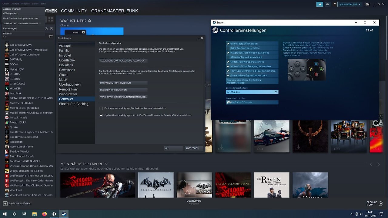 [03/02/2026] Wie das Gamepad für die PS4 wird auch der PS5-Controller von Steam unterstützt und dank der in die Plattform integrierten Directinput-Treiber sofort erkannt.