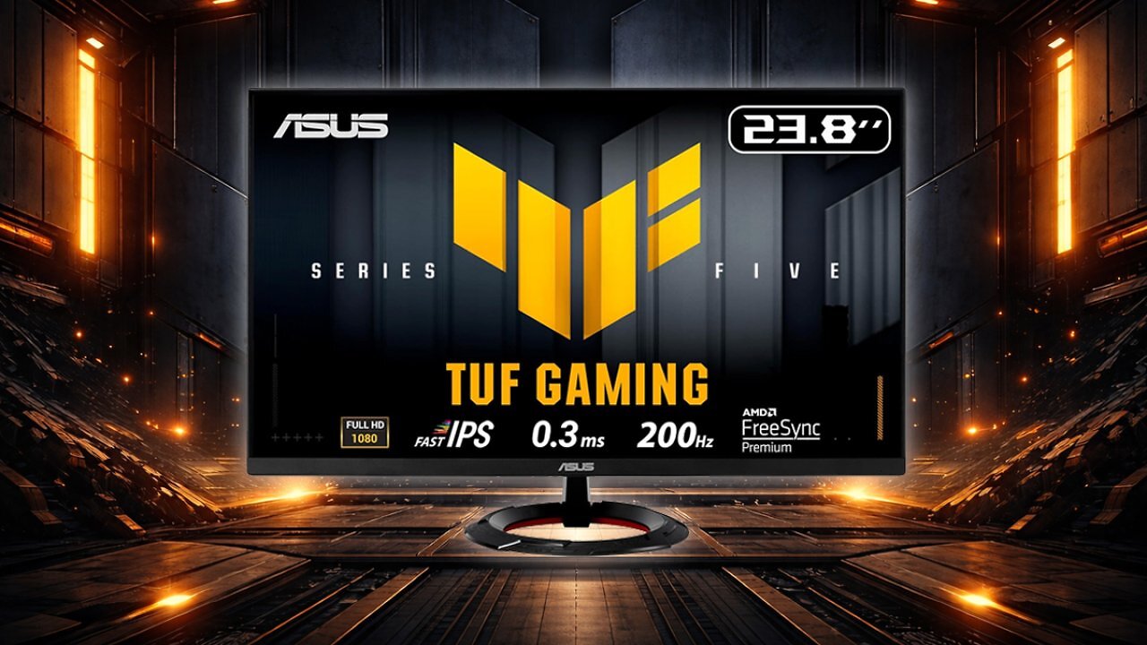 [25/02/2026] ASUS TUF Gaming VG249Q5R 24 Zoll Full HD Monitor (200 Hz, 0.3ms GtG, FreeSync Premium, Adaptive Sync, ELMB, GameFast Input, HDR10, Fast-IPS Panel, 16:9, 1920x1080, DisplayPort, HDMI, Speaker) Amazon Angebot