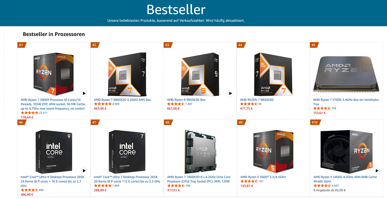 [24/02/2026] CPUs auf Amazon