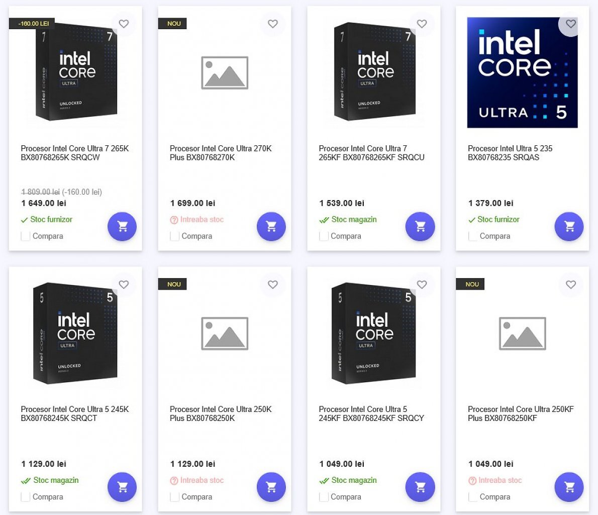 [05/02/2026] In Rumänien wurden die drei Prozessoren Core Ultra 7 270K Plus, Core Ultra 5 250K Plus und Core Ultra 5 250KF Plus gelistet.