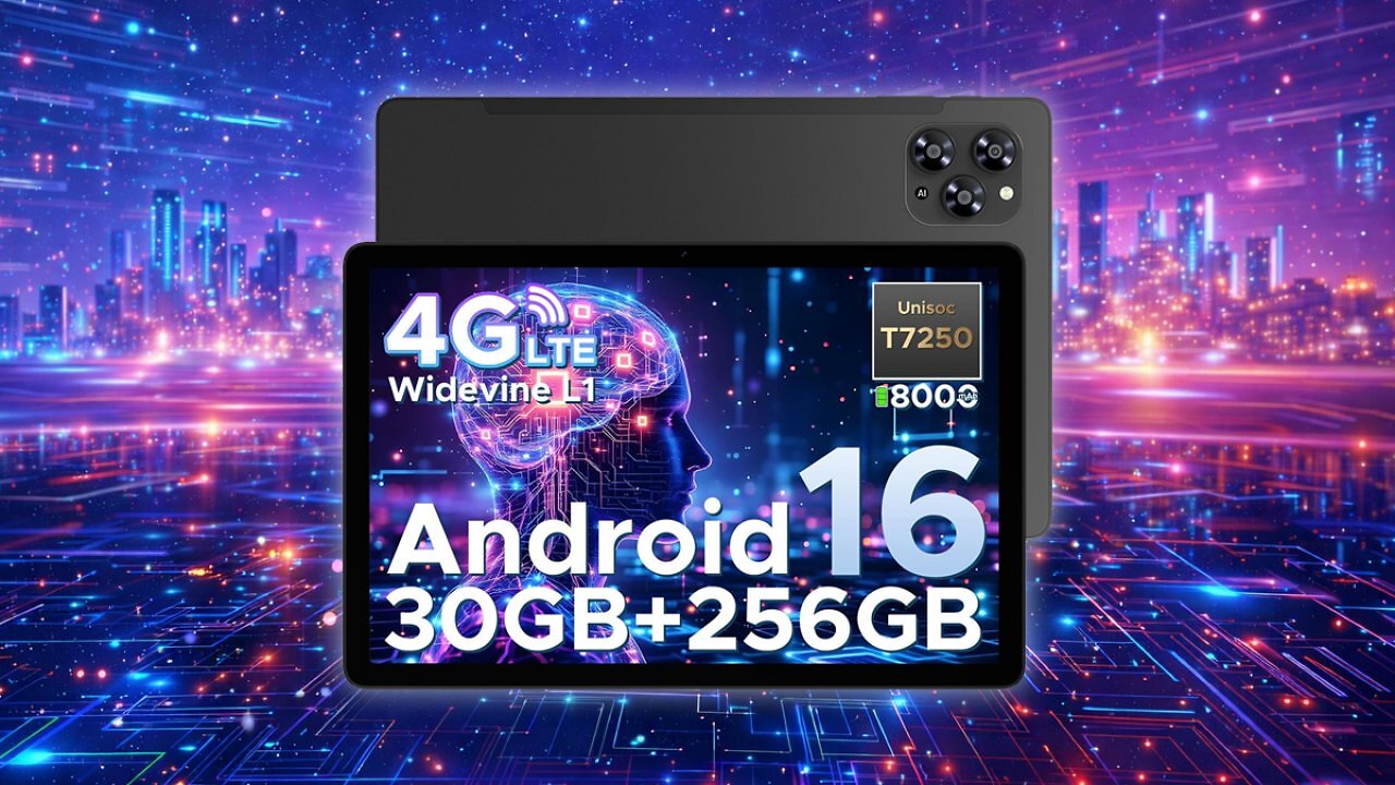 [13/02/2026] DOOGEE Tab G6 Android 16 Tablet 11 Zoll, 30GB RAM + 256GB ROM Tablet mit SIM Card Slot, 90Hz Display, Unisoc T7250 8000mAh Akku Tablets PC, Widevine L1, 13MP, 4G LTE, 3,5mm Audio/5G WiFi/Face ID/GPS Amazon Angebot
