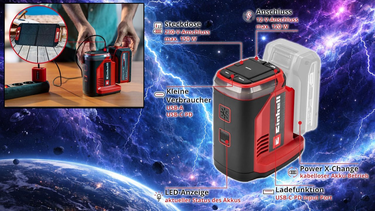 [09/02/2026] Mini-Powerstation für Einhells 18V-Akku: Amazon verhökert sie zum besten Vergleichspreis (1)