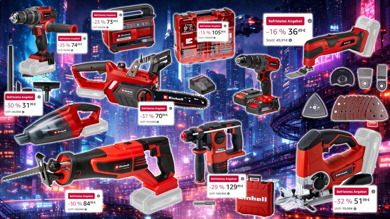 [07/02/2026] Gilt 48 Stunden: Amazon verfeuert Einhell - Akkuschrauber, Multitool, Kettensäge, Staubsauger, Säge und mehr (1)
