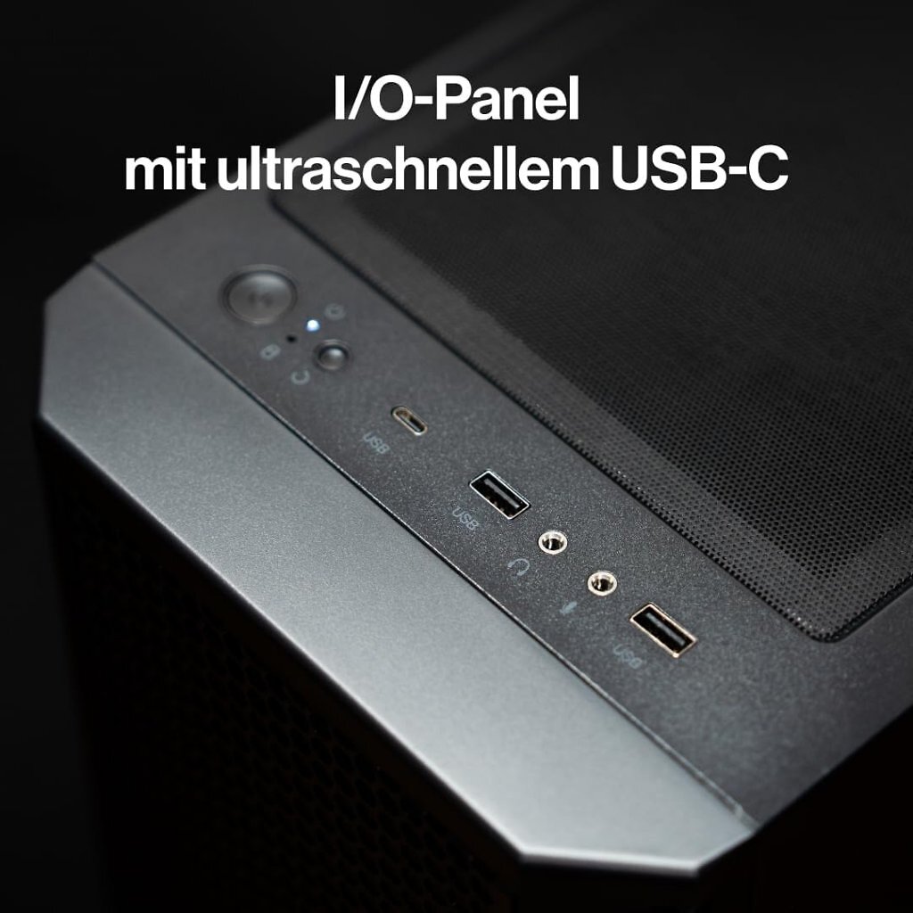 [25/02/2026] Das I/O-Panel des Endorfy Signum M30 bietet neben zwei USB-A-Ports auch einen USB-C-Anschluss nach USB 3.2 Gen 2×2.