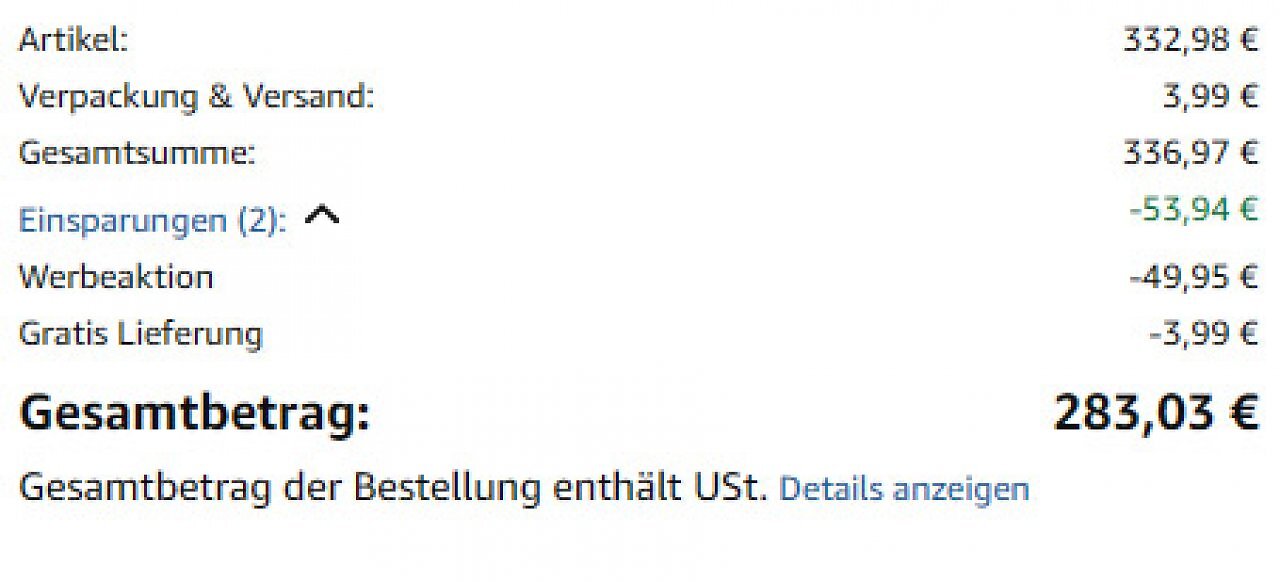 [02/02/2026] Beispielrechnung: 15 % gespart beim Kauf von 2 Sets aus der Rabattaktion