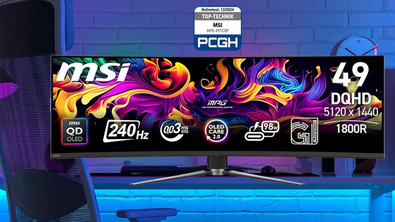 MSI Luxus-Monitor zum Bestpreis bei Amazon: QD-OLED 49 Zoll 32:9 Curved