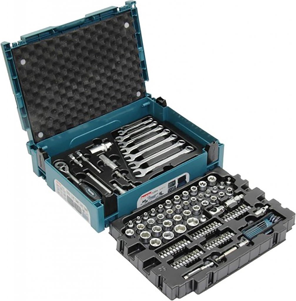 Der Werkzeugkoffer Makita E-08713 mit Ratschen und Bits ist oft vergriffen, nun lieferbart.