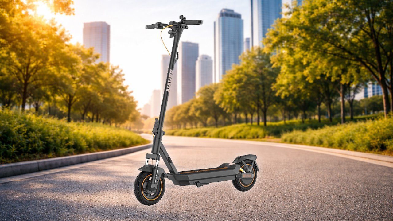 [25/02/2026] NAVEE GT3 Pro D E-Scooter Erwachsene 400W Motor / 60 km Reichweite / Vierfach-Federung / Klappbar (54 cm) mit IPX5 & TÜV-Zulassung Stadtscooter für Kopfsteinpflaster/Steigungen 22% Amazon Angebot