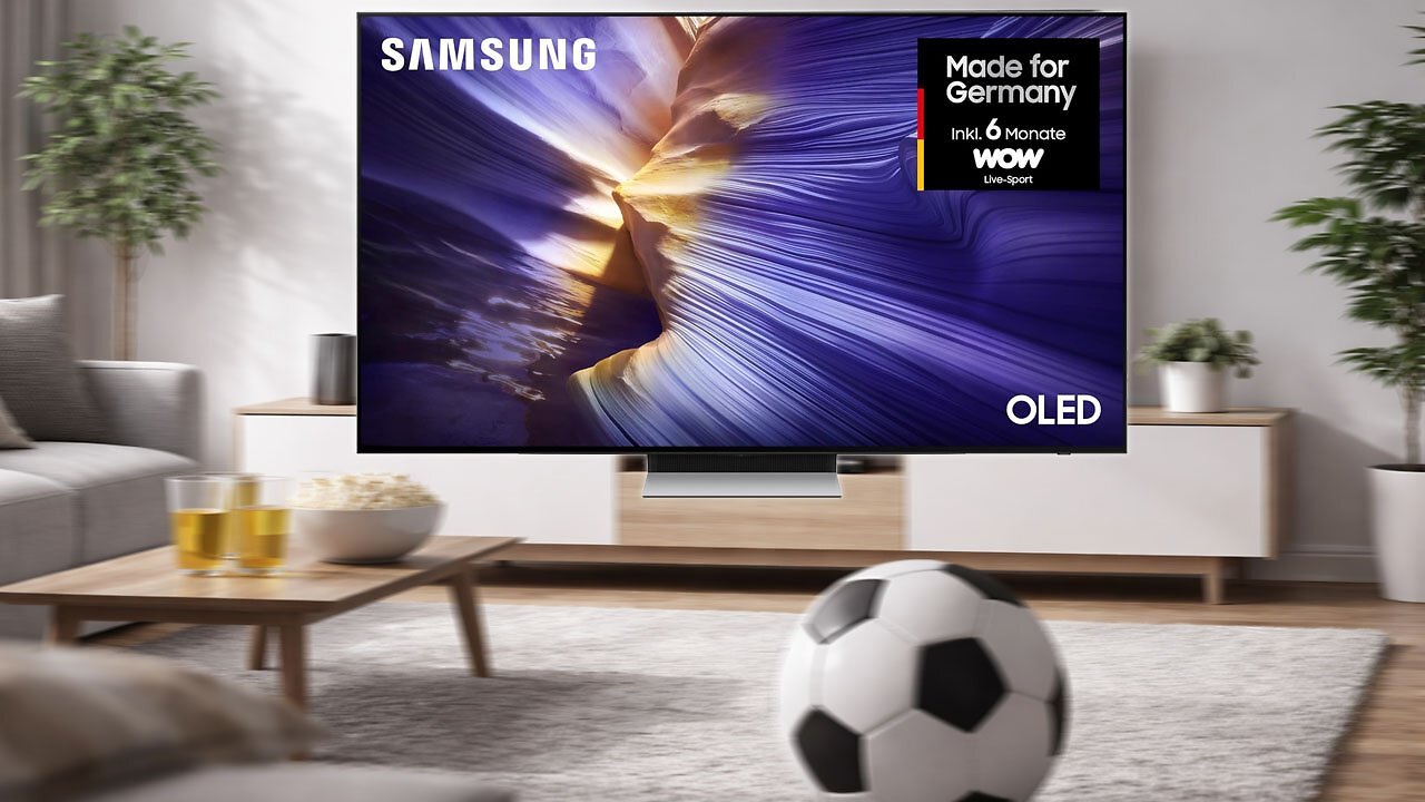 [18/02/2026] Bei Amazon: Samsung OLED S90F zum Bestpreis + Skw/Wow Live-Sport für 6 Monate gratis